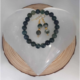 Brincos Pedra Natural Ágata Índia