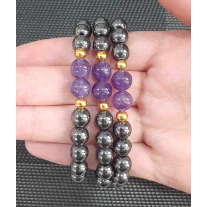 Hematite com Ametista